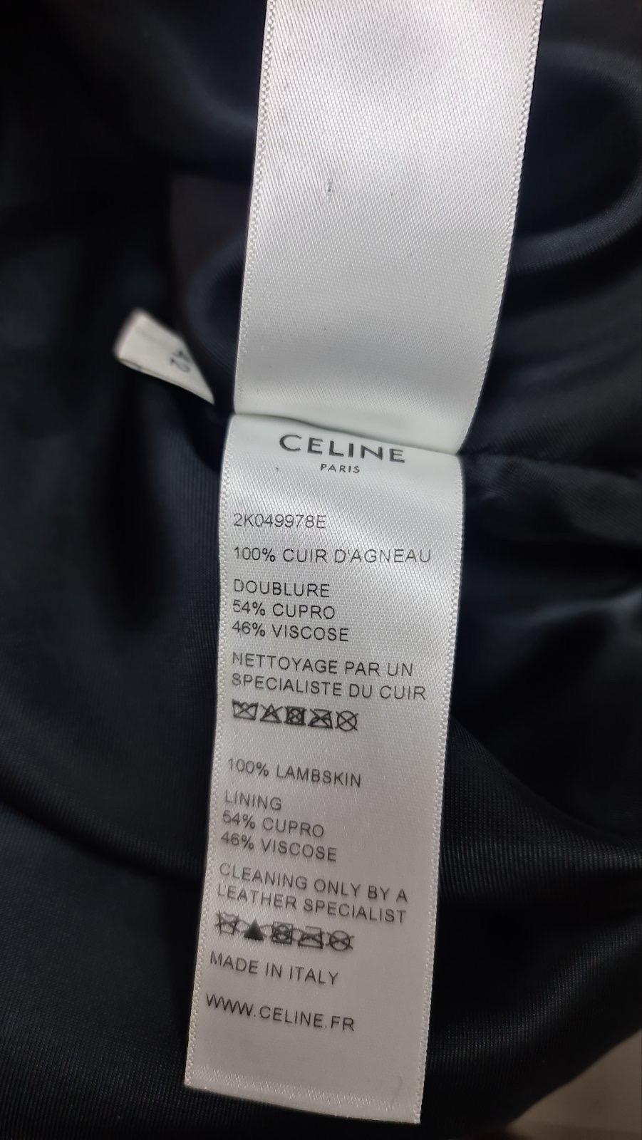 Celine BOMBER CON CAPPUCCIO IN PELLE NERA TAGLIA 42 In condizioni ottime in vendita a Krakow, PL