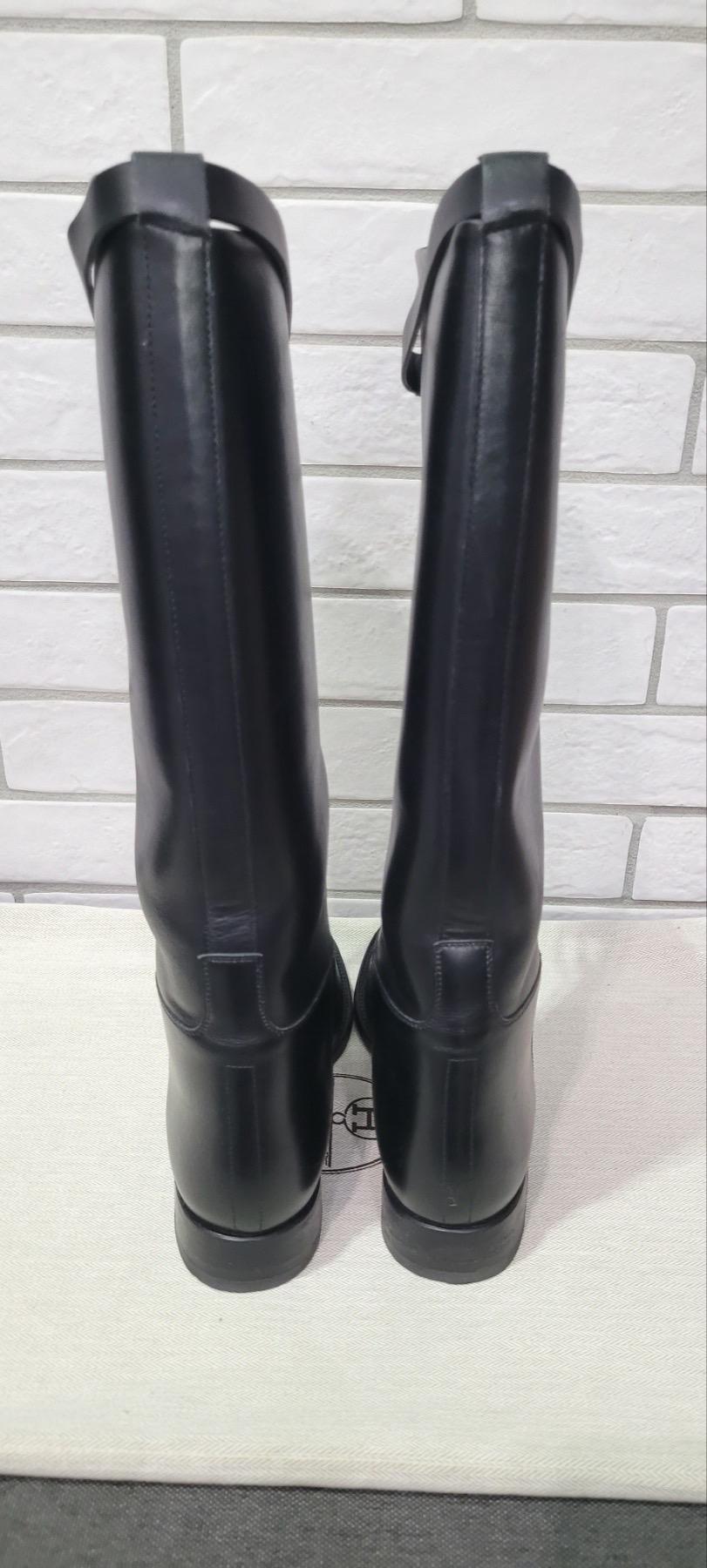 Hermes Kelly Jumping Botas de cuero negro Sz.37 Negro en venta