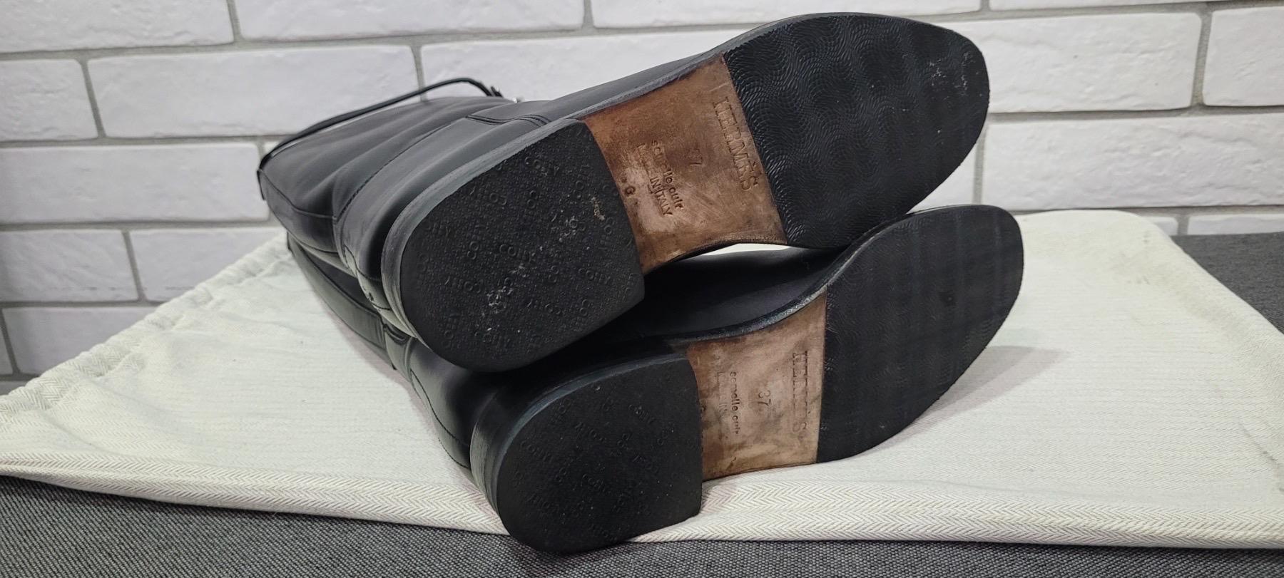 Hermes Kelly Jumping Botas de cuero negro Sz.37 en venta 2