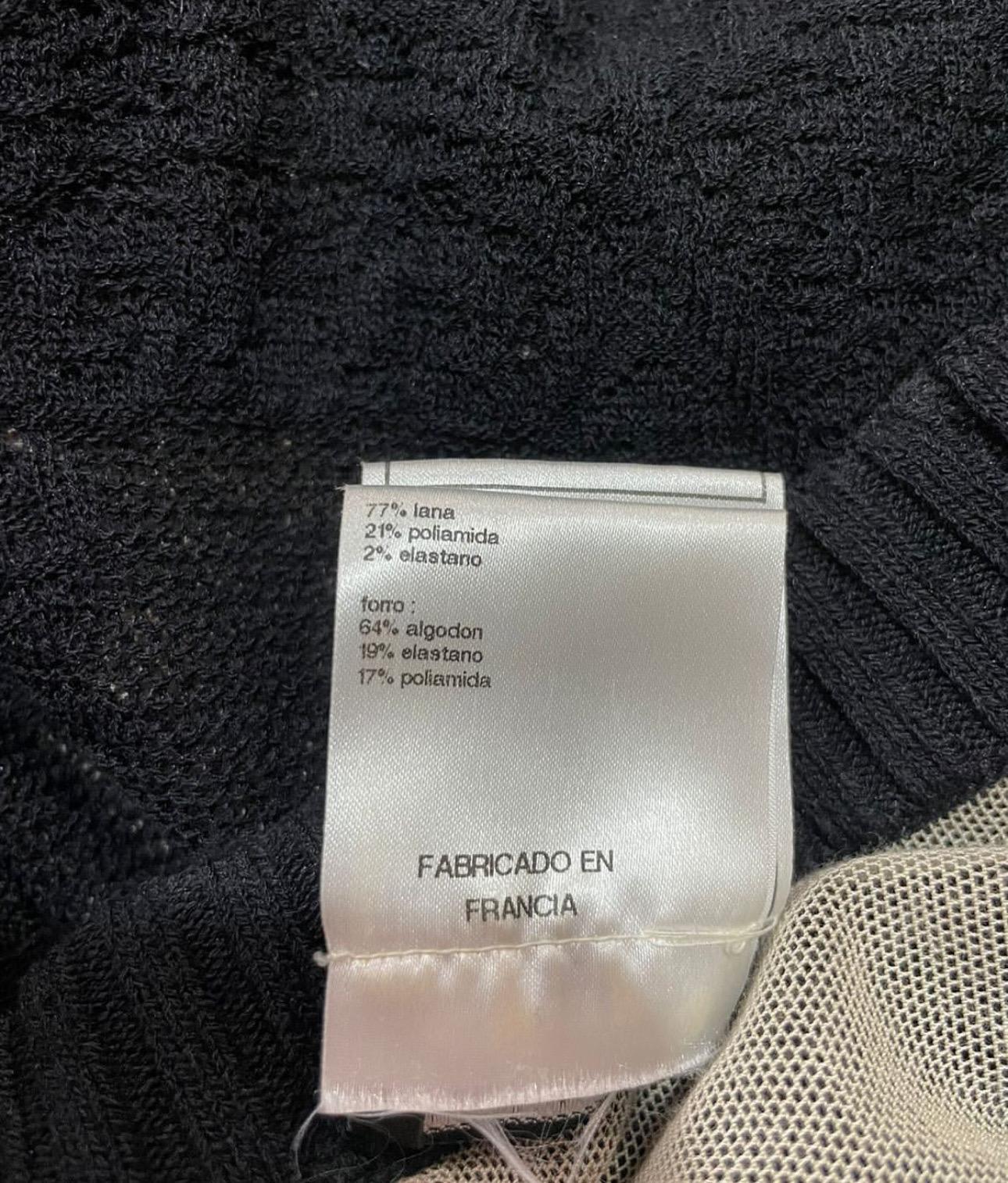 Chanel Schwarz stricken kurze Ärmel CC Button Minikleid Sz.40 im Angebot 2