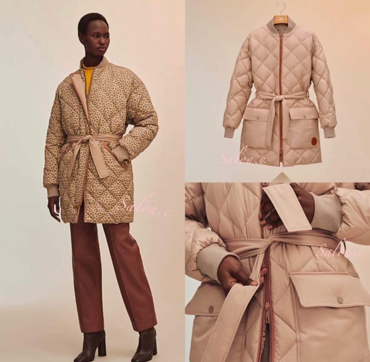 Women's Hermes Two Way Down Jacket Coat Sz.36 For Sale