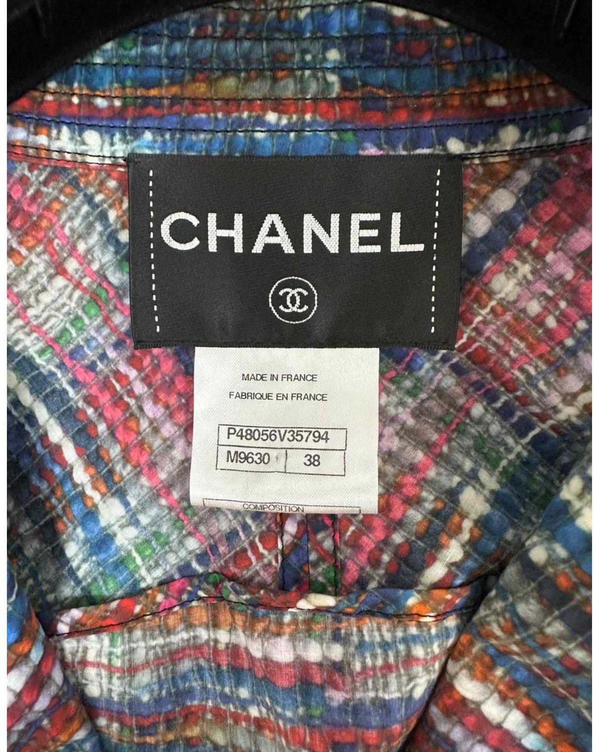 Manteau de pluie multicolore en coton de Chanel en vente 7