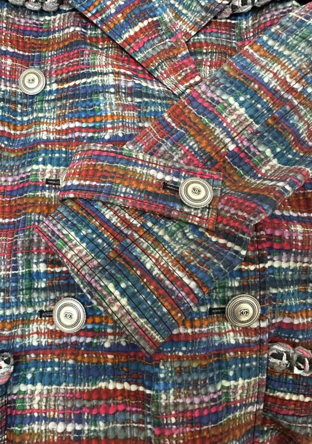 Manteau de pluie multicolore en coton de Chanel en vente 8