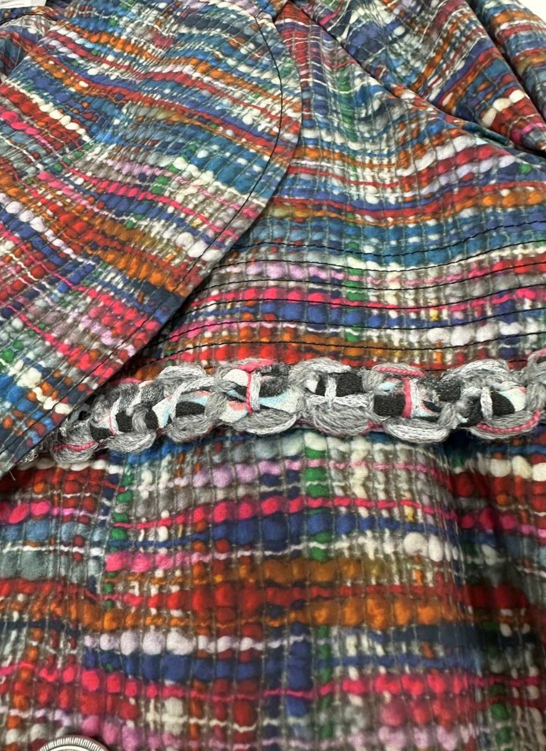 Manteau de pluie multicolore en coton de Chanel en vente 9
