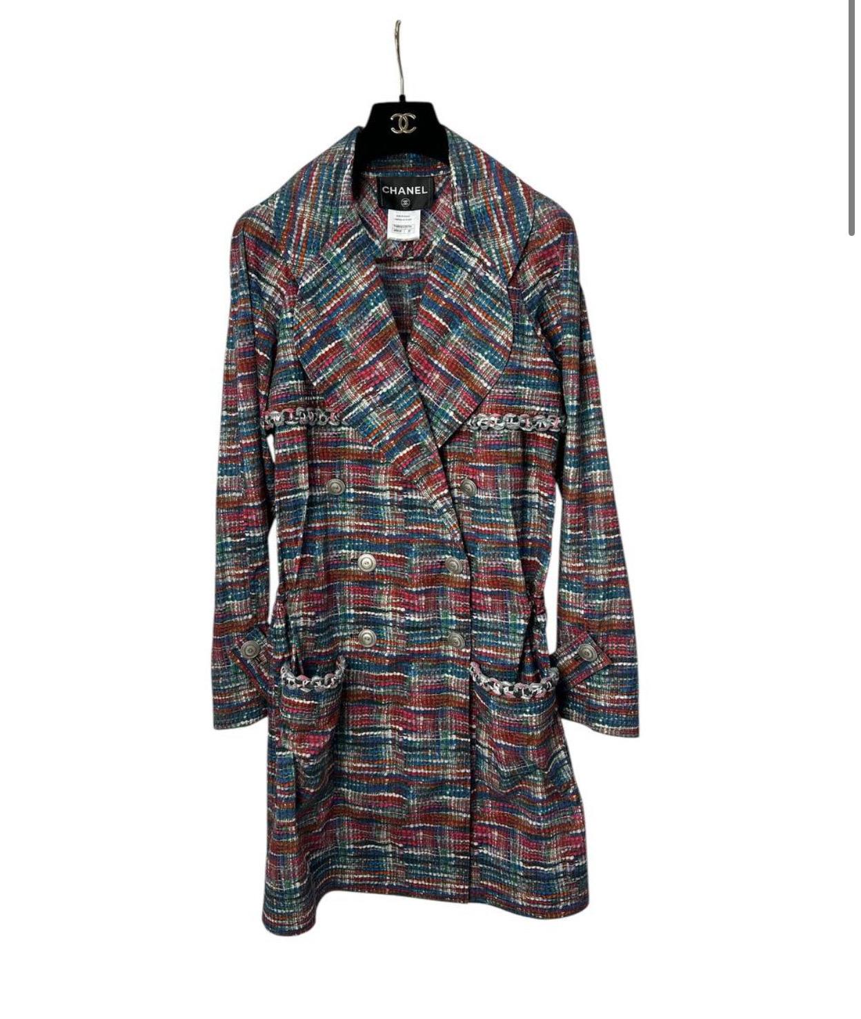 Manteau de pluie multicolore en coton de Chanel en vente 12
