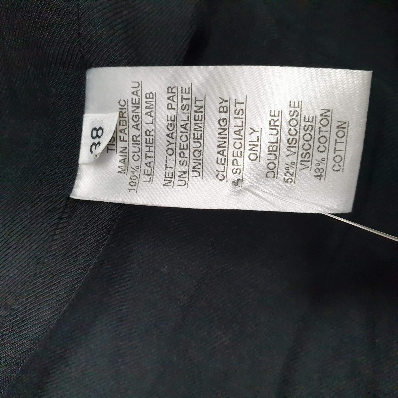 BALMAIN Veste à double boutonnage en cuir grainé noir Sz.38 en vente 1