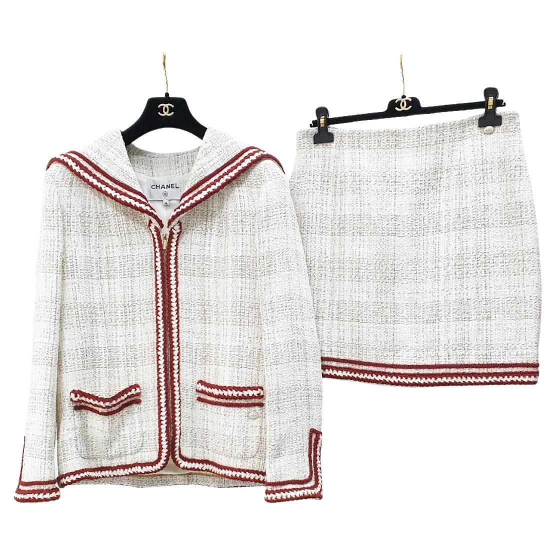Chanel 2018 Paris Hambourg Ensemble tailleur jupe veste Sz 44 en vente
