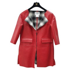 Chanel 2013 Rot Leder Trenchcoat Sz.38