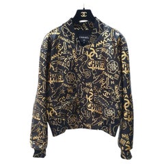 NWOT Giacca in pelle Chanel 2019 Grafiti Sz.42