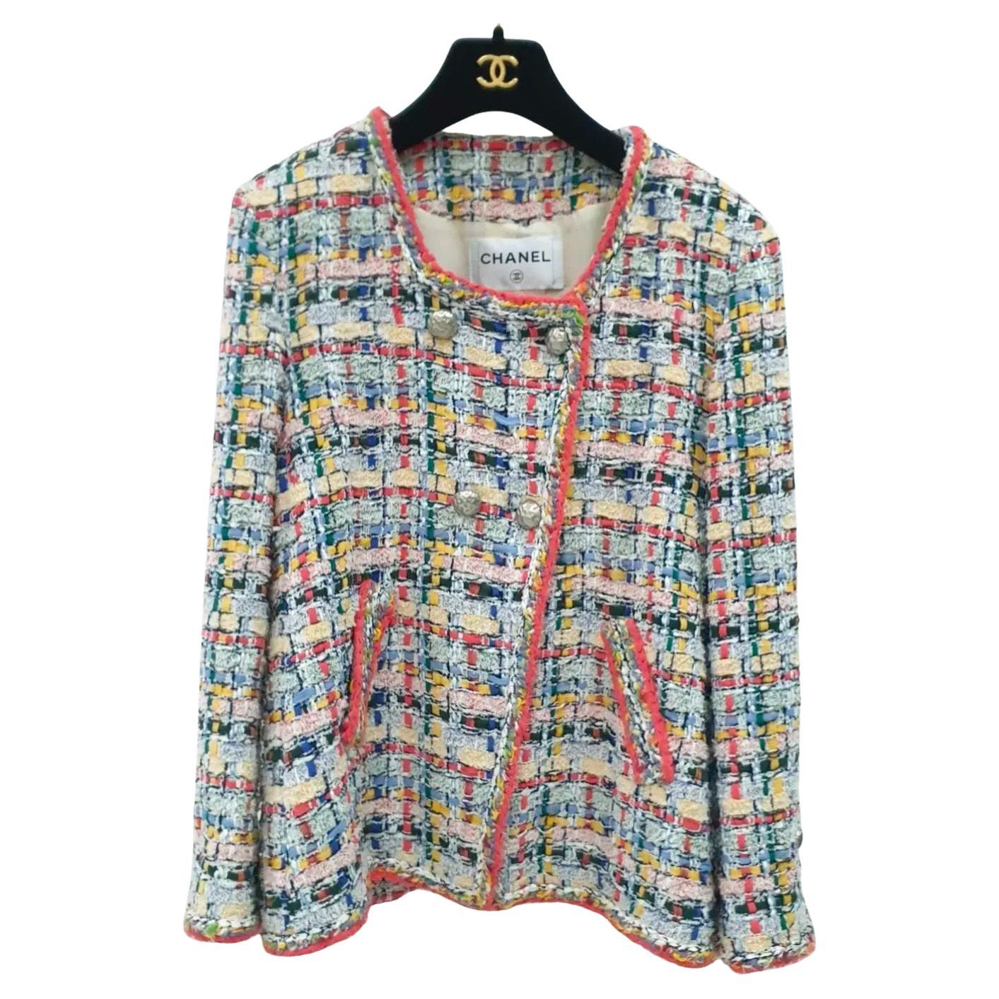 Chanel 14K$ Unglaublich Band Tweed Jacke Sz.38