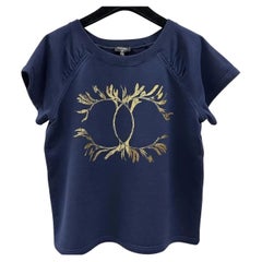 Chanel Bleu marine Déesse grecque CC T-Shirt coton imprimé Sz.S