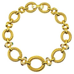 Vintage Givenchy Cabochon Statement Jewelled Collar 1980s