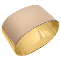 Christian Dior Two Tone Blush Cuff with Dior Logo by Galliano 2000s