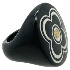 Vintage Chanel Camellia CC Ring 2002