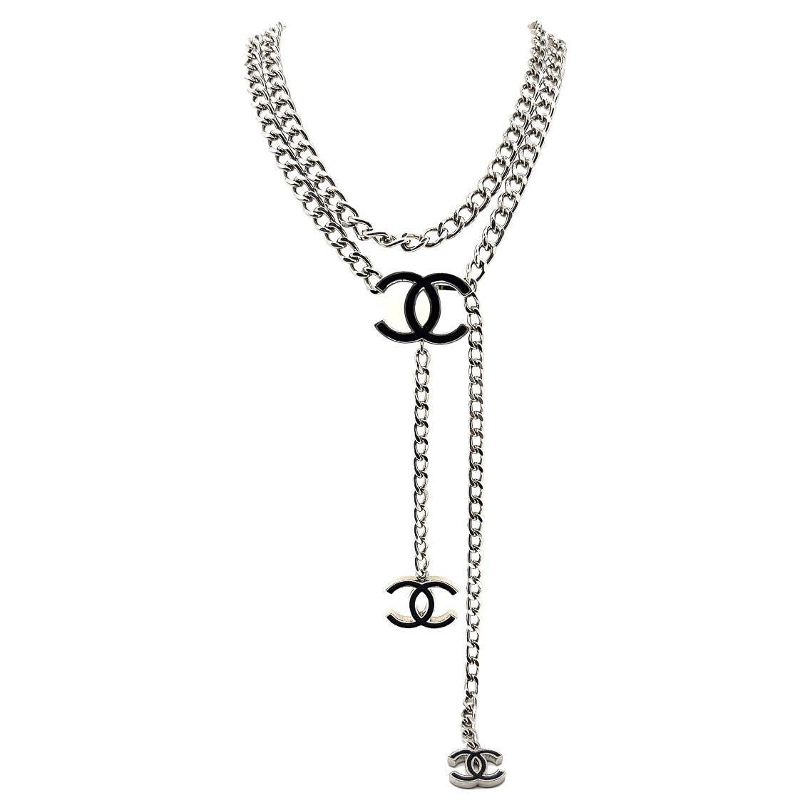 Vintage Chanel Double CC Chunky Chain Necklace 2004 For Sale