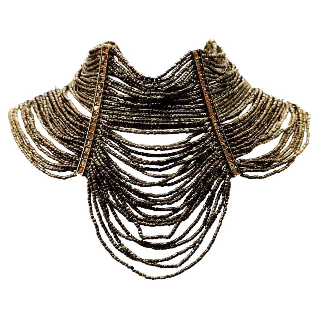 Collar gargantilla vintage Dior Galliano Bronce Masai Años 90 en venta