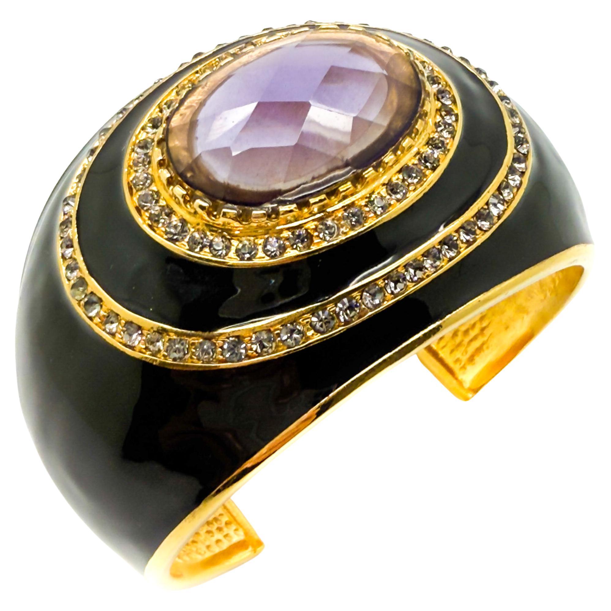 Bracciale vintage Roberto Cavalli con ametista e smalto anni
90