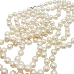 Vintage Long Pearl Rope Necklace 1960s