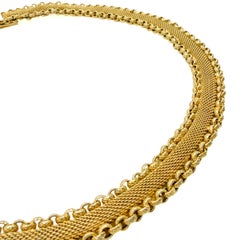 Collar gargantilla vintage de malla dorada, de los años 60
