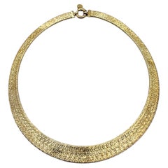 Vintage Gold Vermeil Woven Collar 1990s