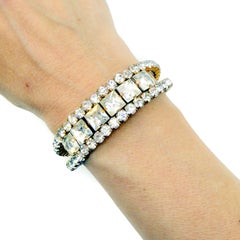 Bracciale vintage Schoffel con cristalli dal taglio fantasia, Austria, anni '50
