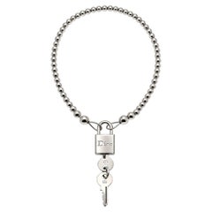 Vintage Dior Padlock Necklace Galliano 2000s