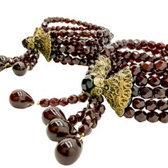 Vintage Christian Dior 'Poison' Statement Garnet Cuff Pair 1998