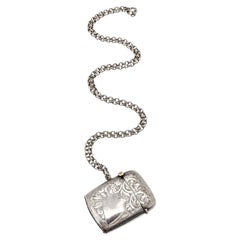 Antique Hallmarked Silver Heart Vesta Necklace 1915