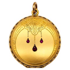 Médaillon ancien en pierre de style Art nouveau, années 1900