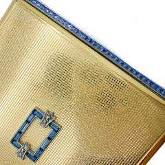 Poudrier vintage Emrich d'inspiration Art déco, années 1950