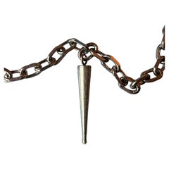 Chunky Chain Necklace Light Blue Enamel Palladium J Dauphin