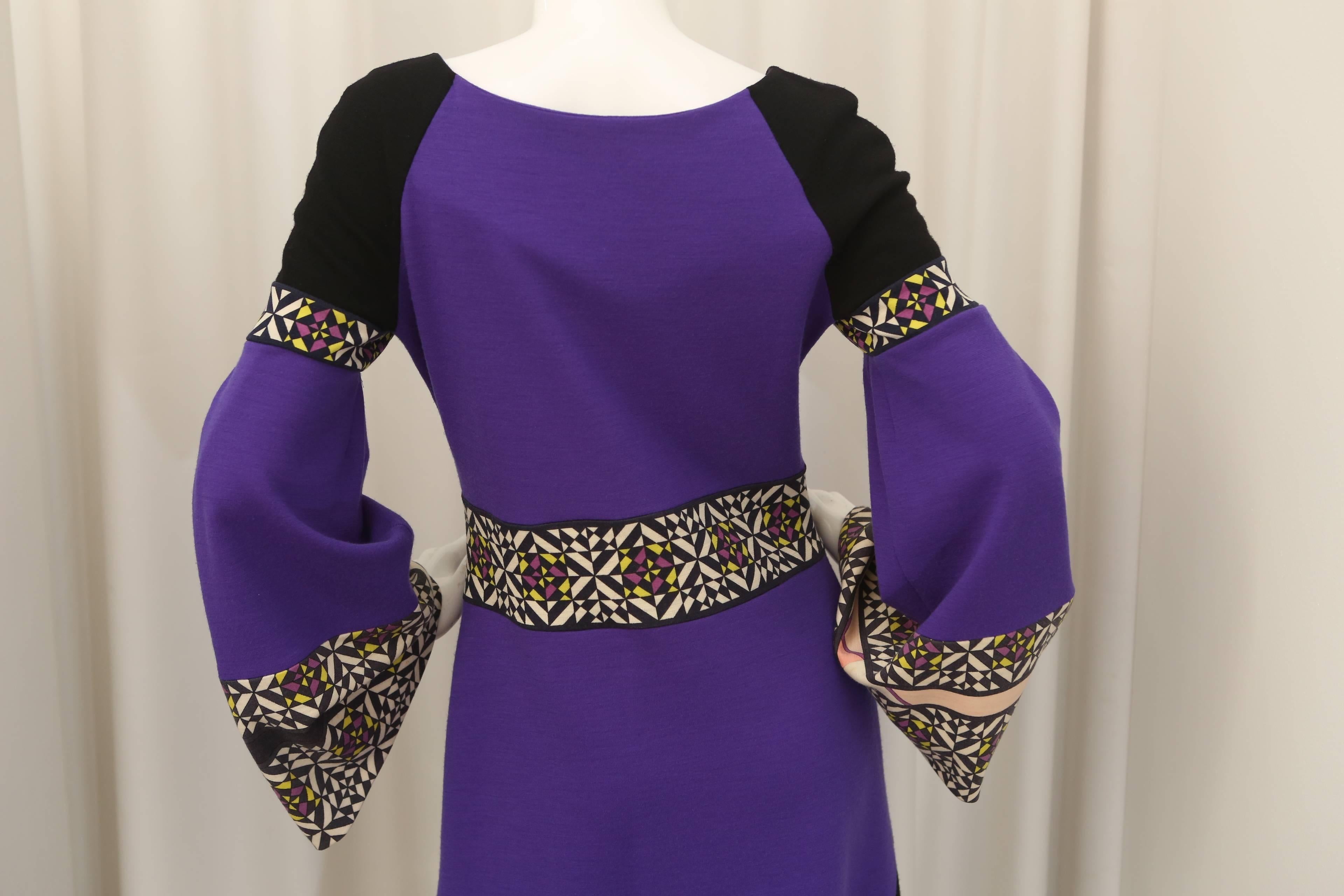 Emilio Pucci Purple/Multi Dress with Bell Sleeves  1
