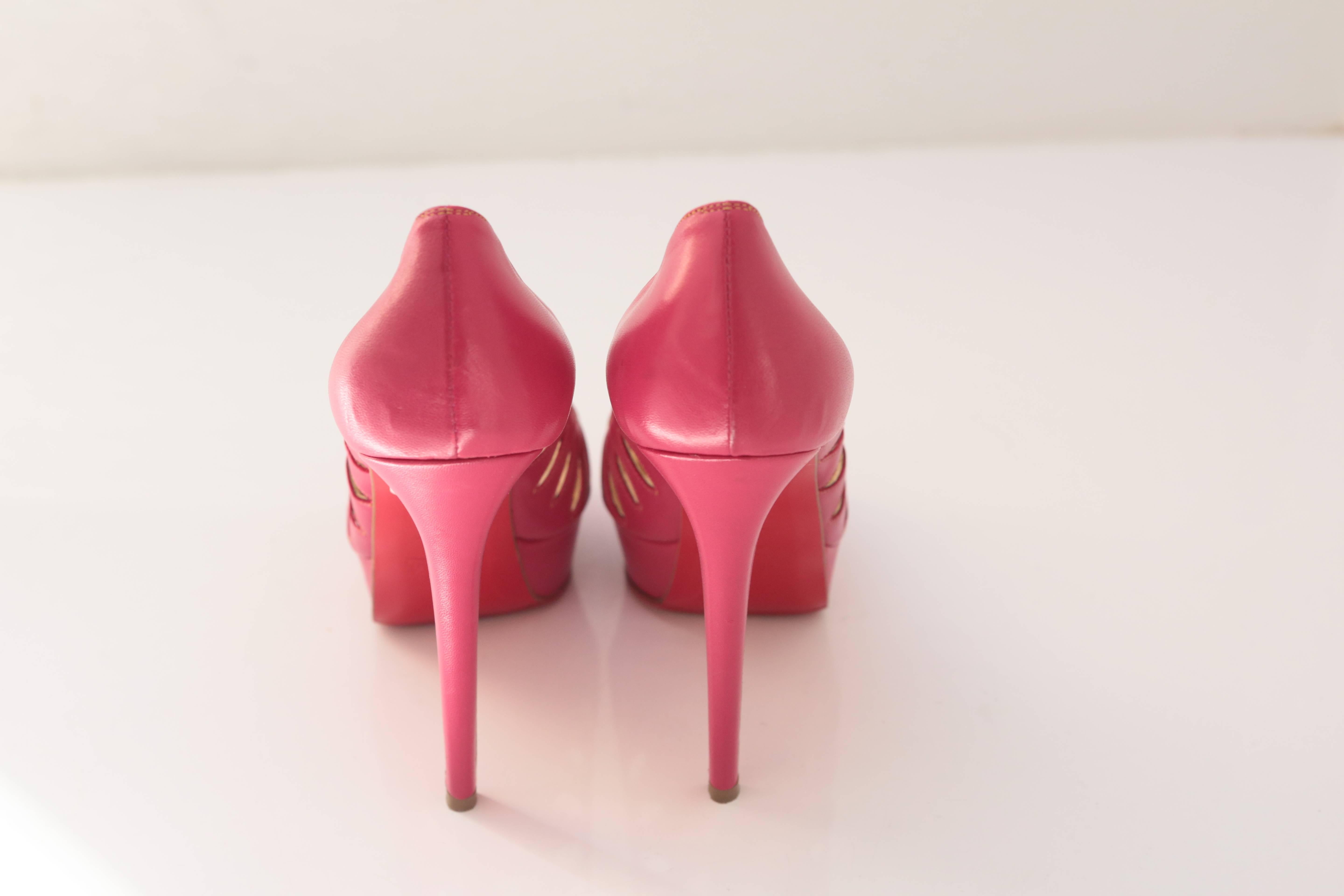 Christian Louboutin Pink Cutout Pumps 1