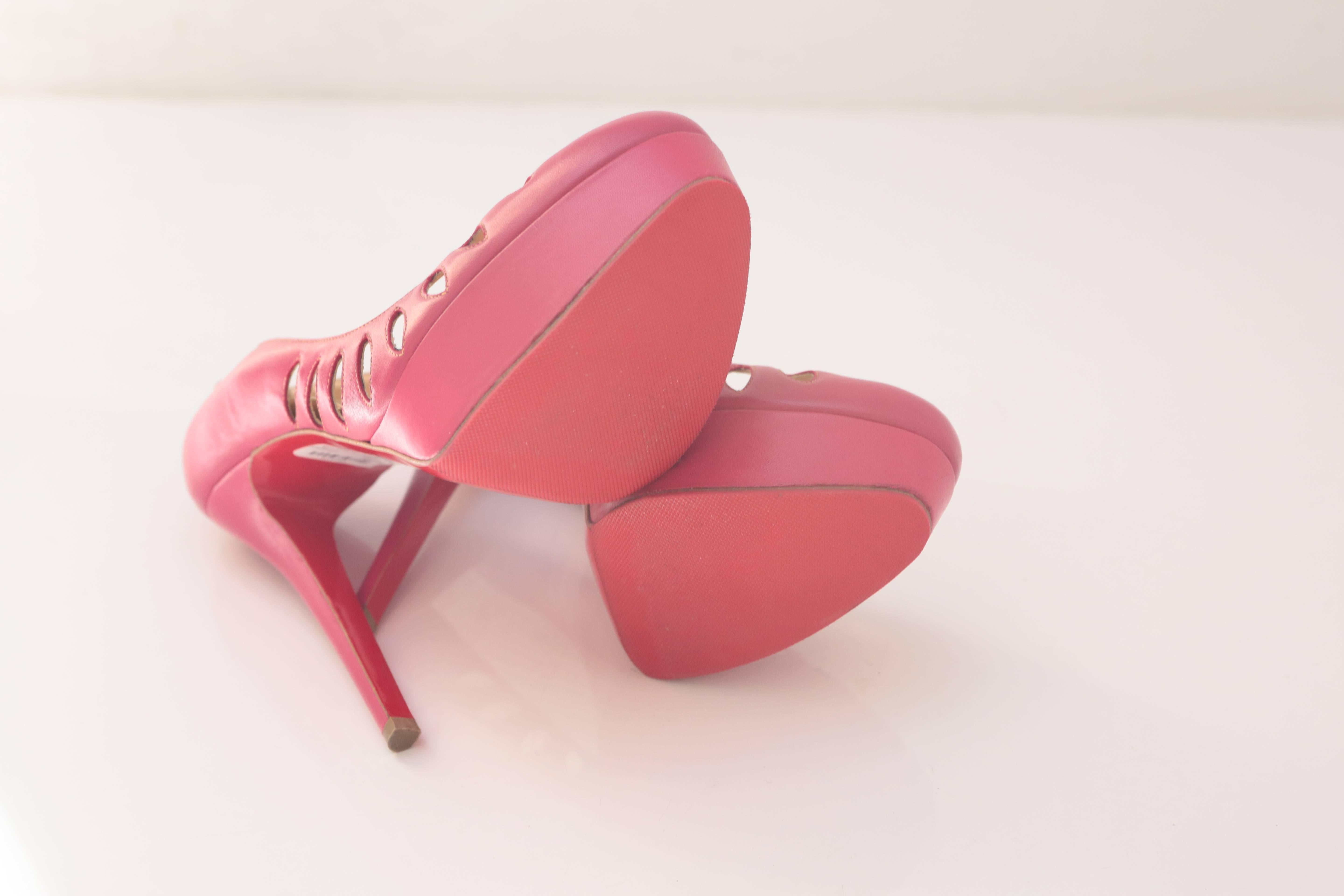 Christian Louboutin Pink Cutout Pumps 2