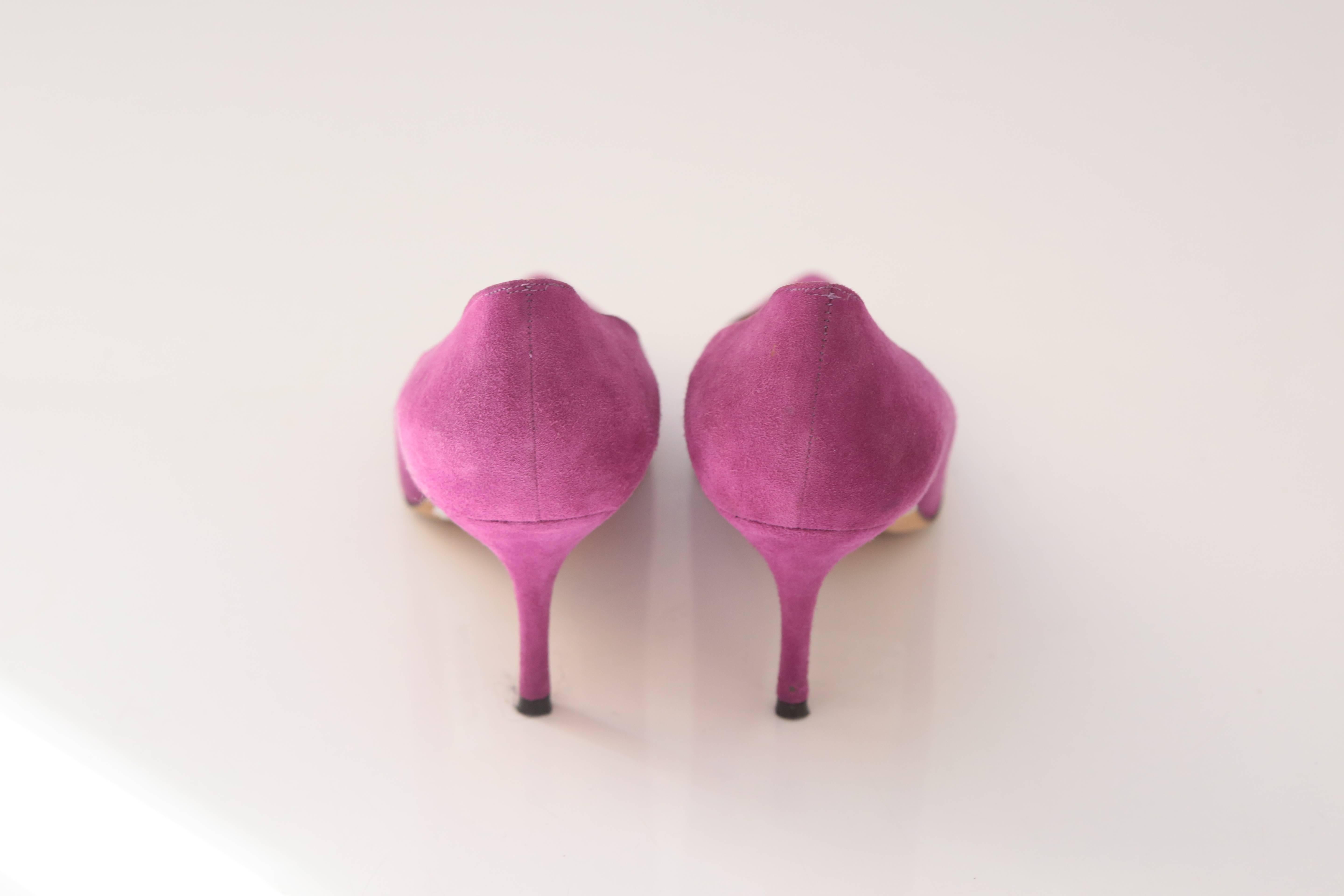 Pink Manolo Blahnik Magenta Suede Pump