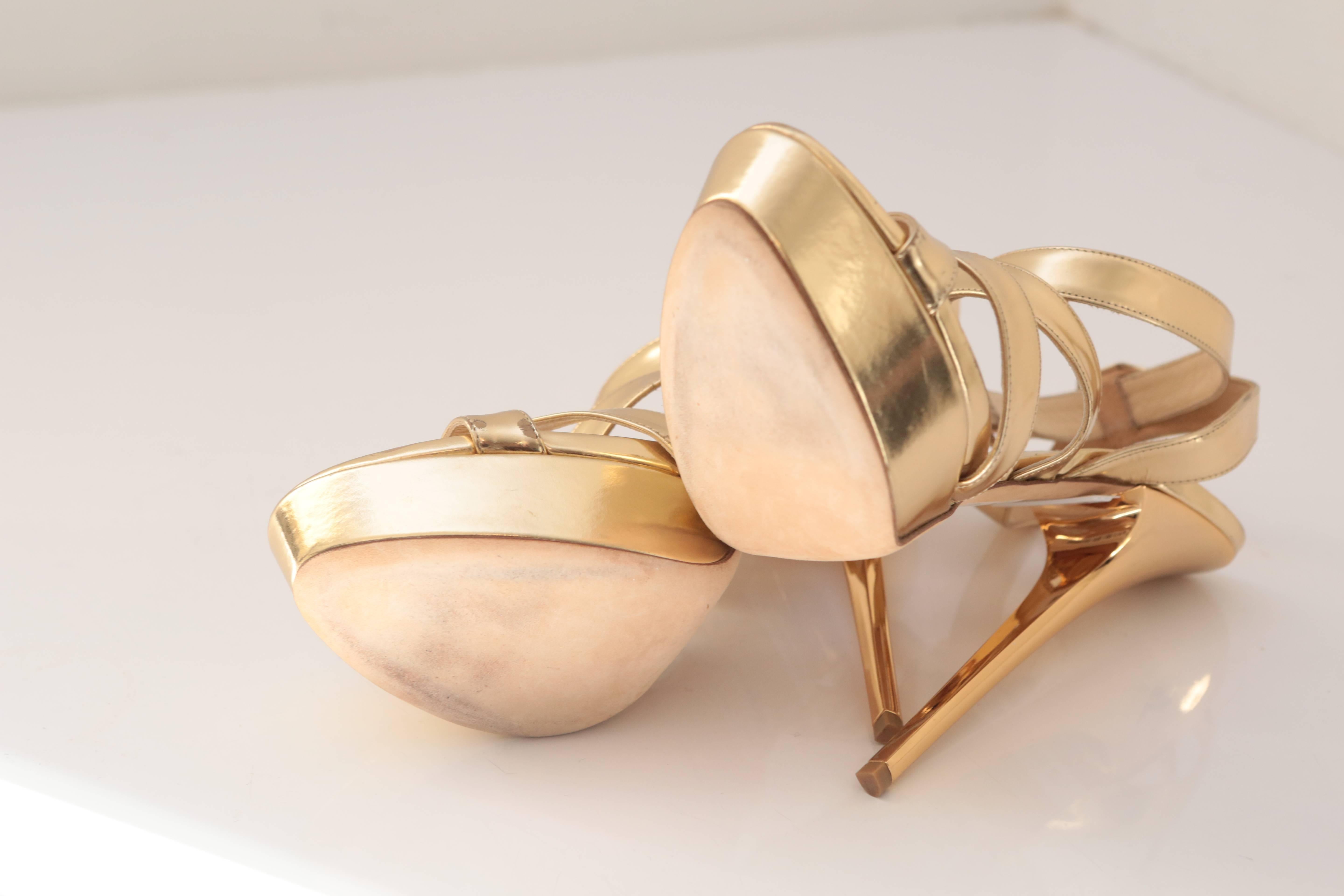 Women's Jimmy Choo Gold Mirror Sandals