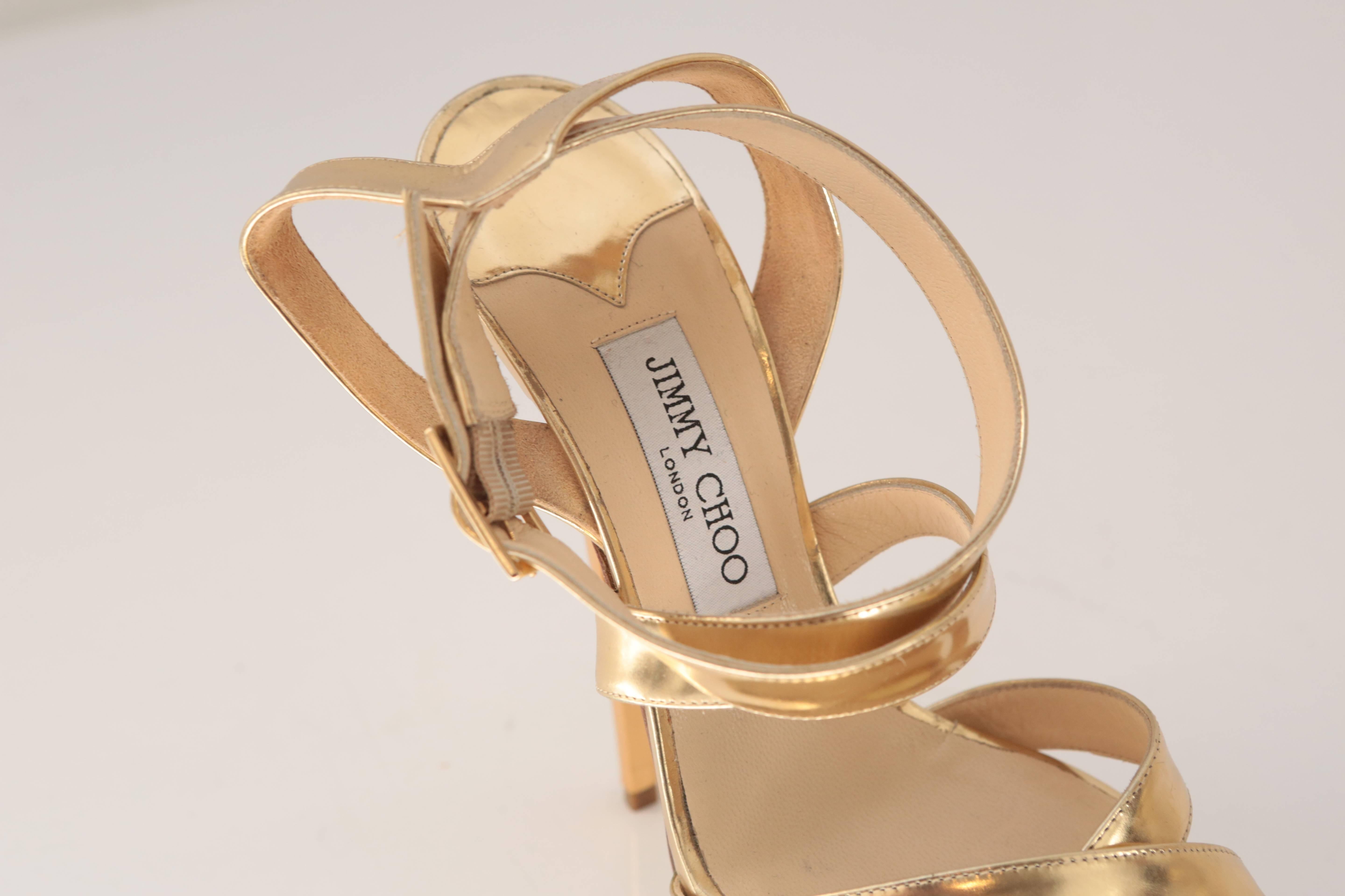 Jimmy Choo Gold Mirror Sandals 1