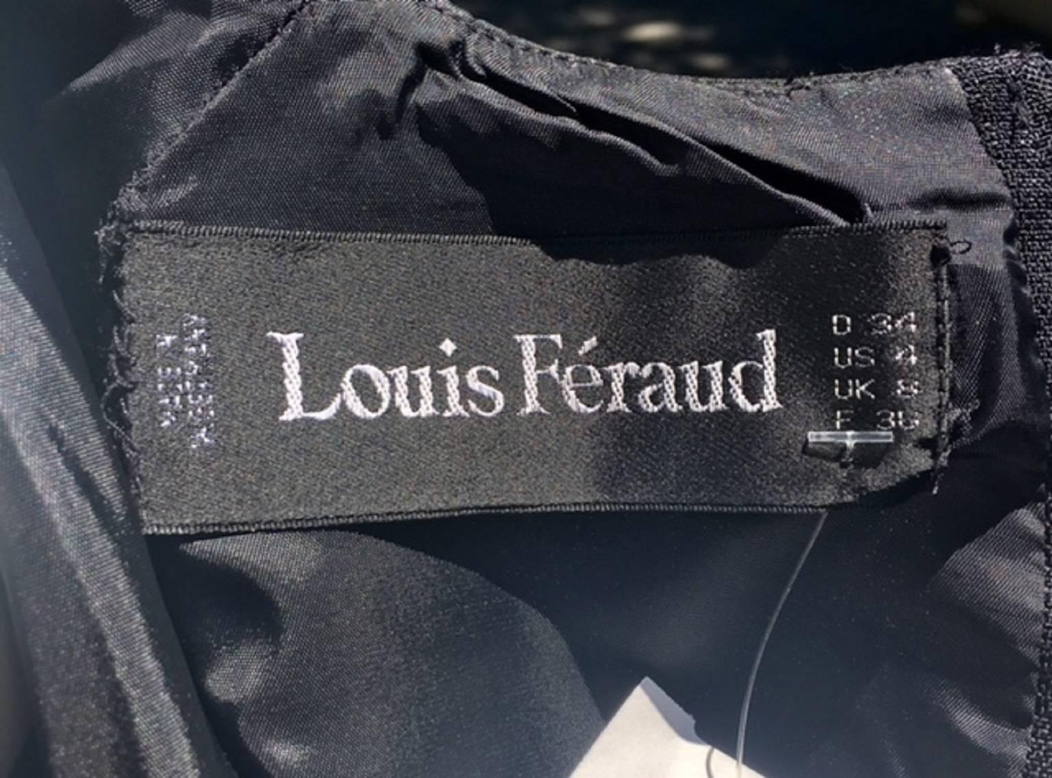 Black Louis Ferard, Size 4, Short Sleeve Dress w/Pearl Pocket Embellishments