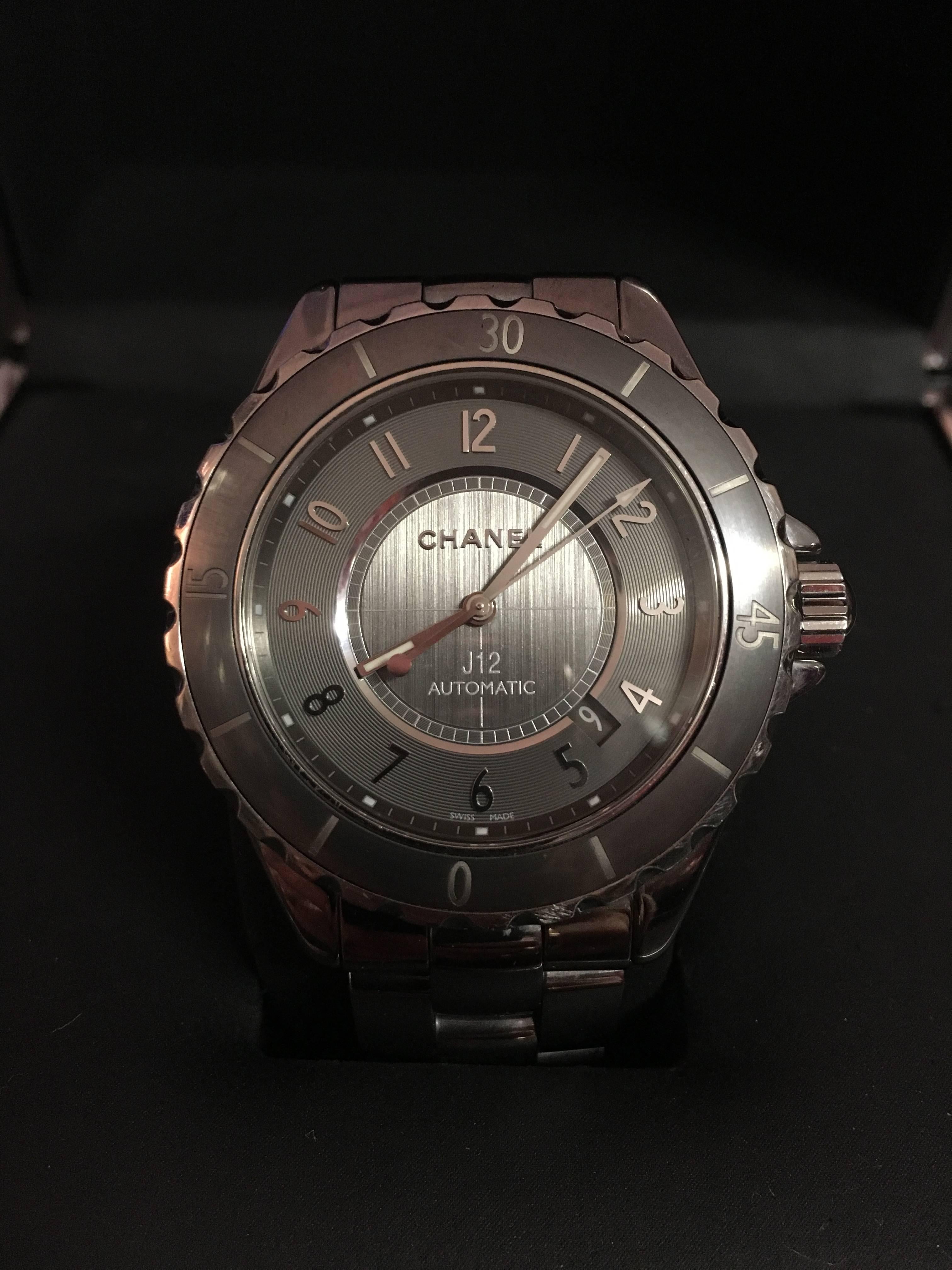 Chanel Gunmetal J12 Unisex Automatic Watch 1