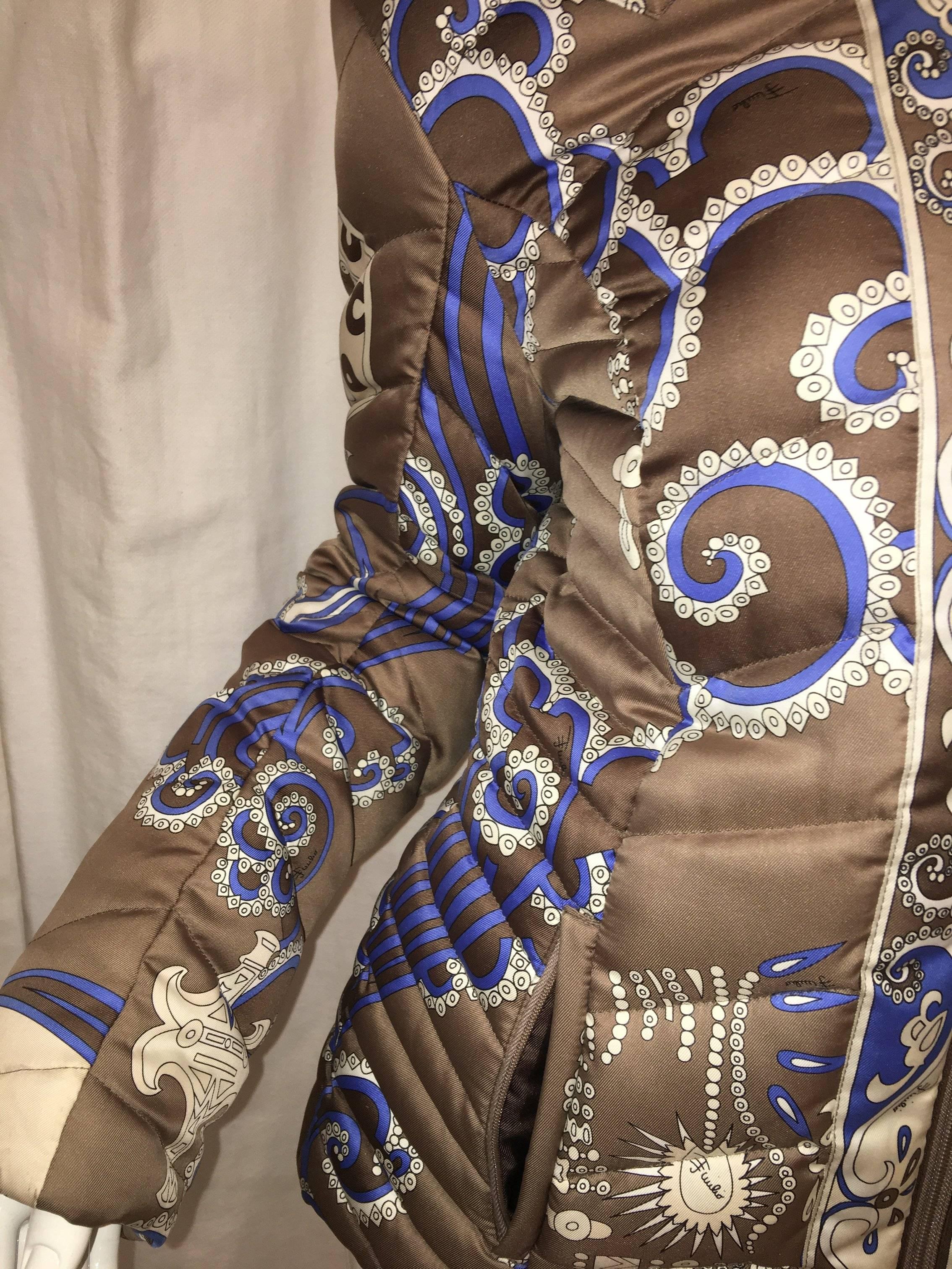 Pucci Quilted Jacket with all over Print.