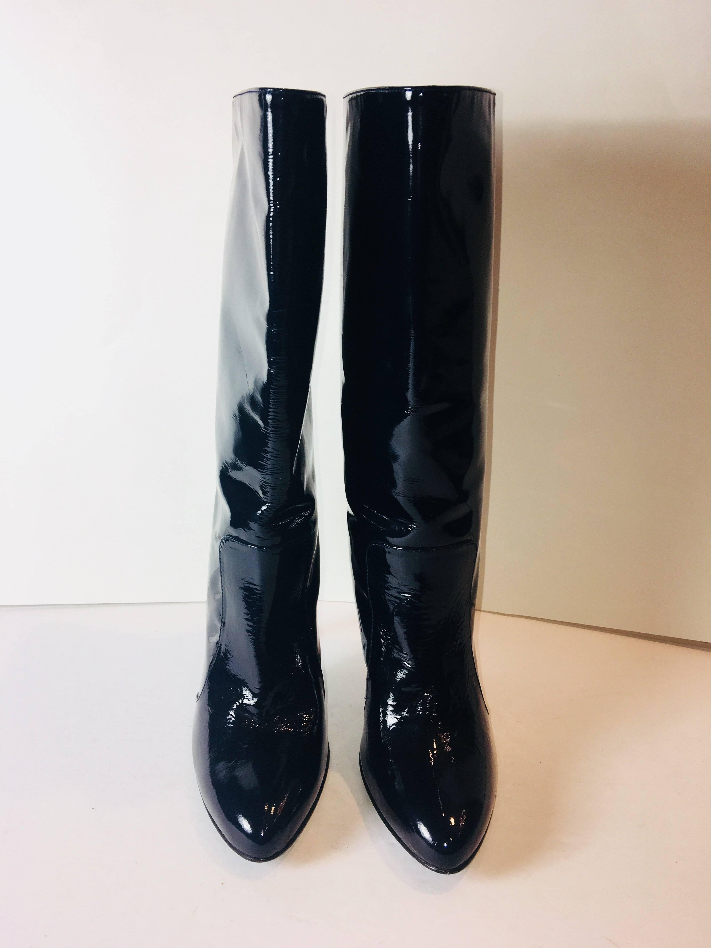 Black Lanvin Mid Calf Boots