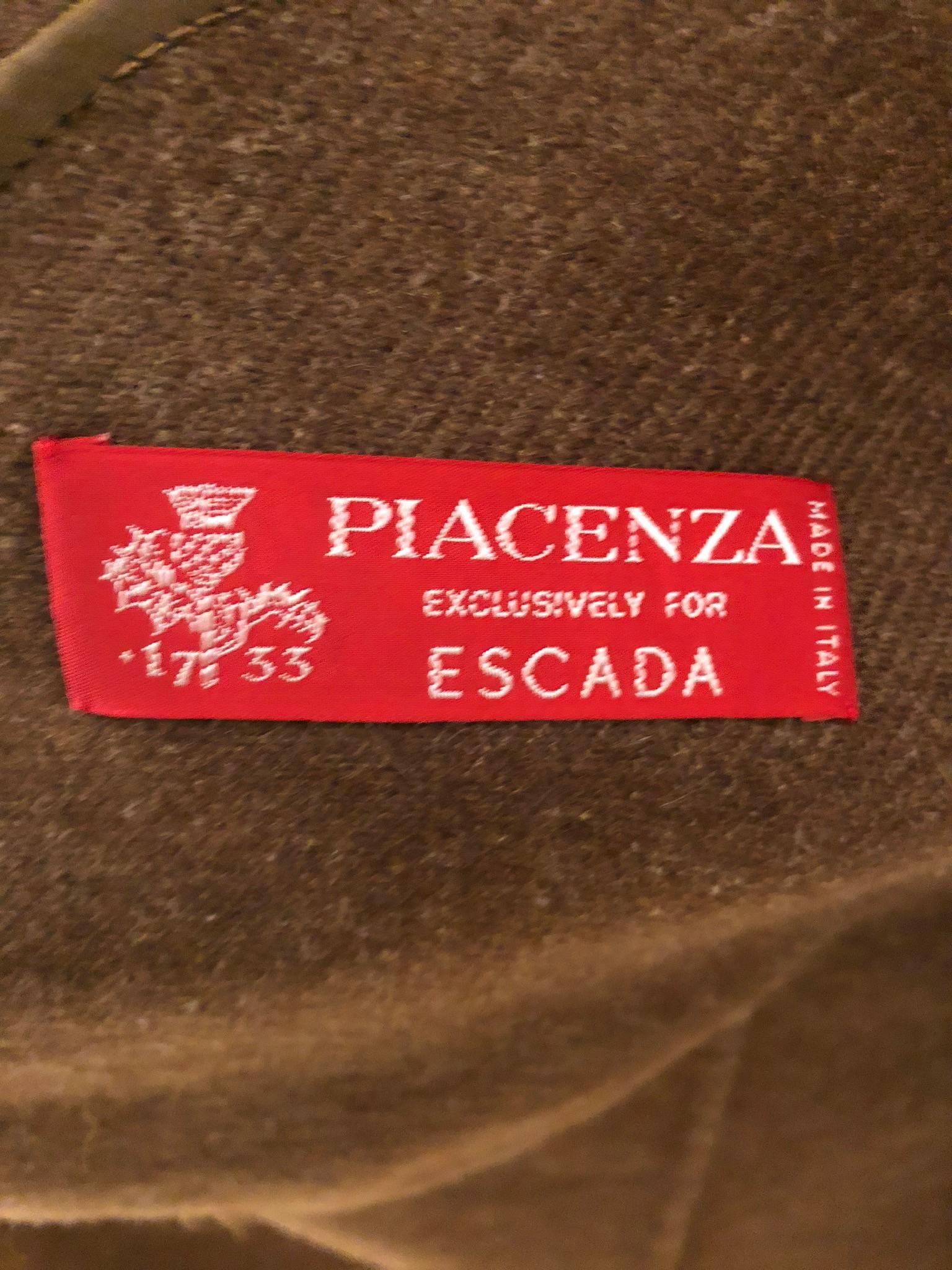 Escada Long Wool Trenchcoat with Belt in Cognac.