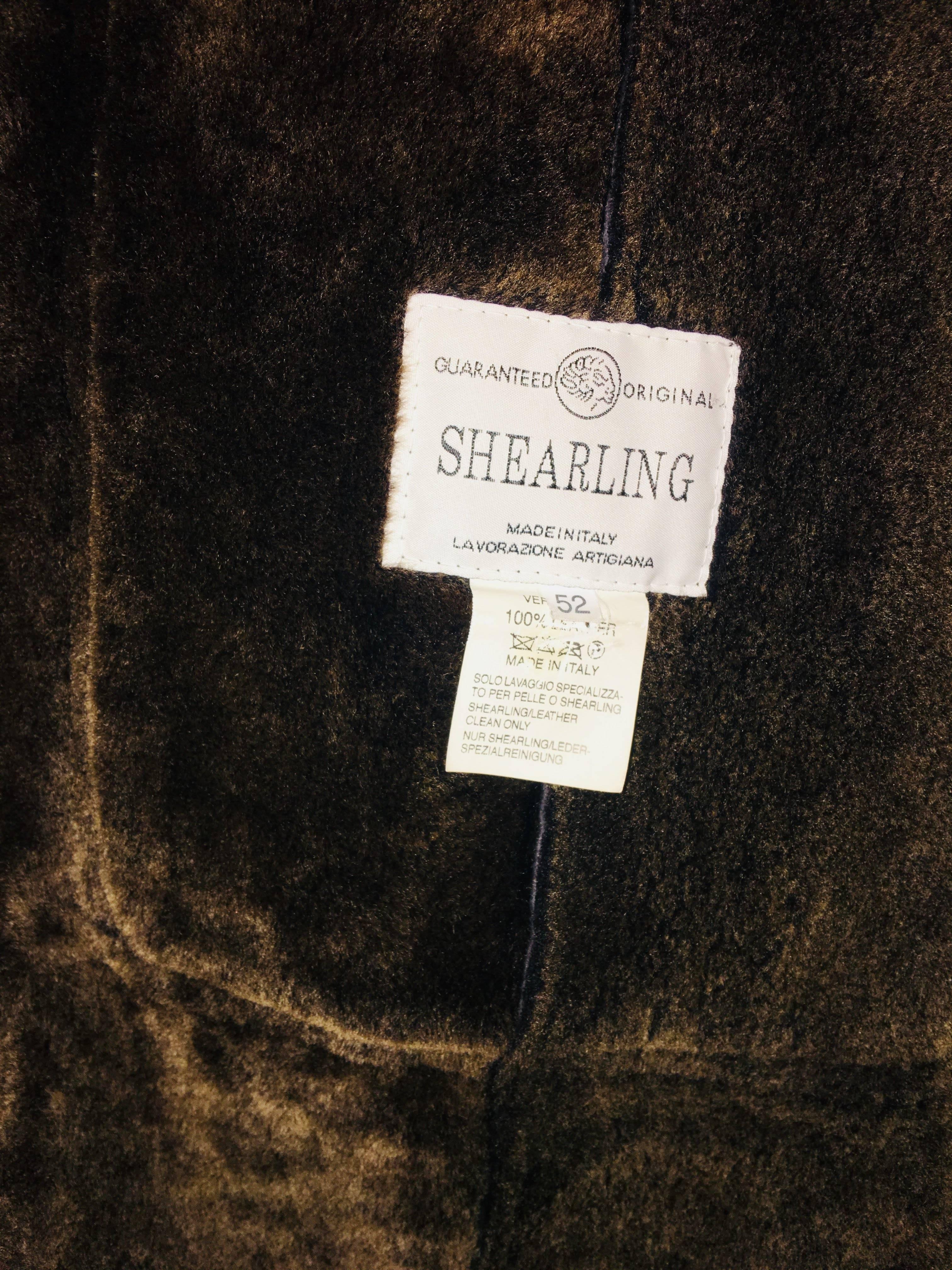 Fratelli Rossetti Mens Shearling Coat In Excellent Condition In Bridgehampton, NY