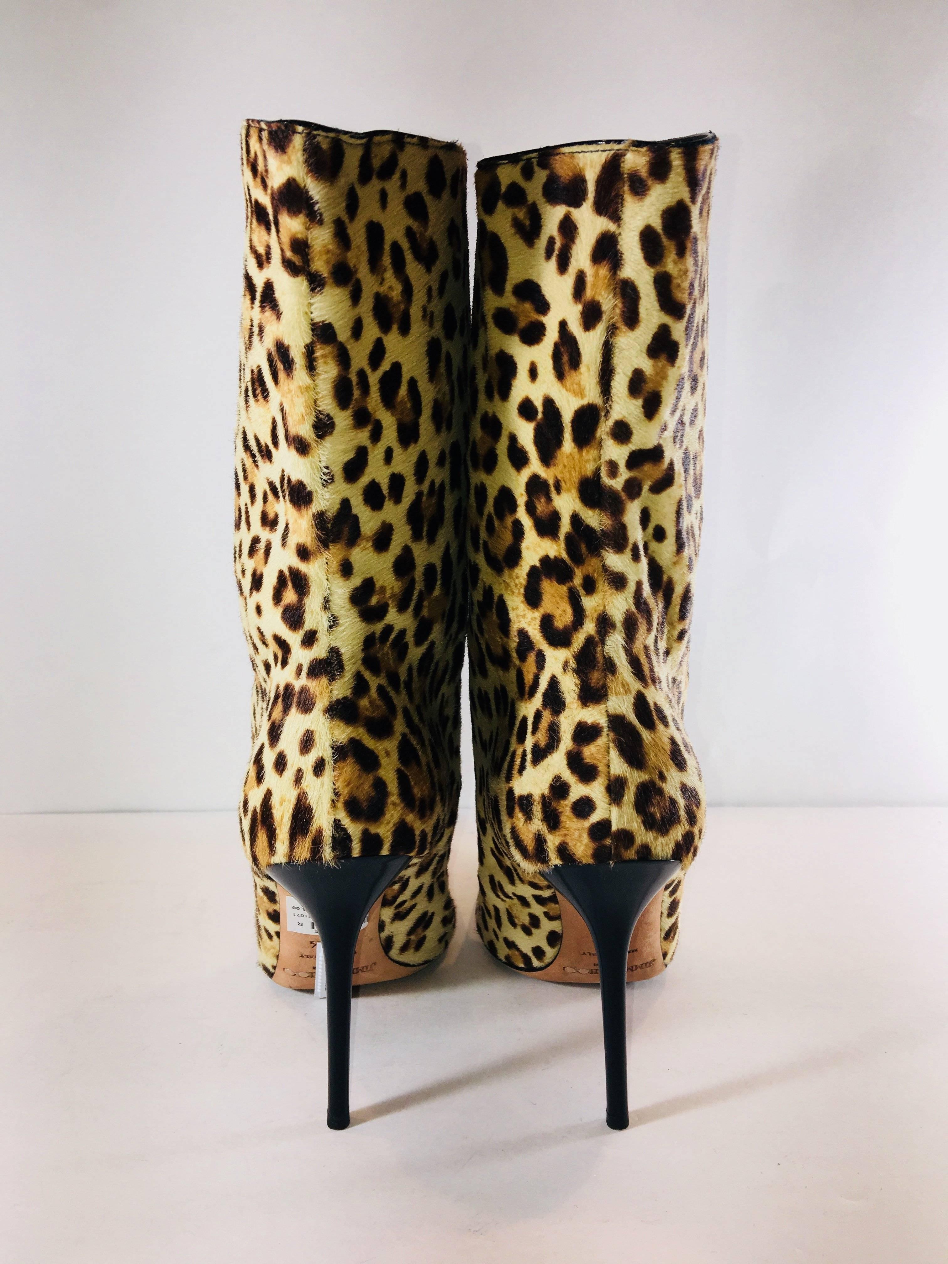 Jimmy Choo Pony Hair Mid Calf Boots In Excellent Condition In Bridgehampton, NY