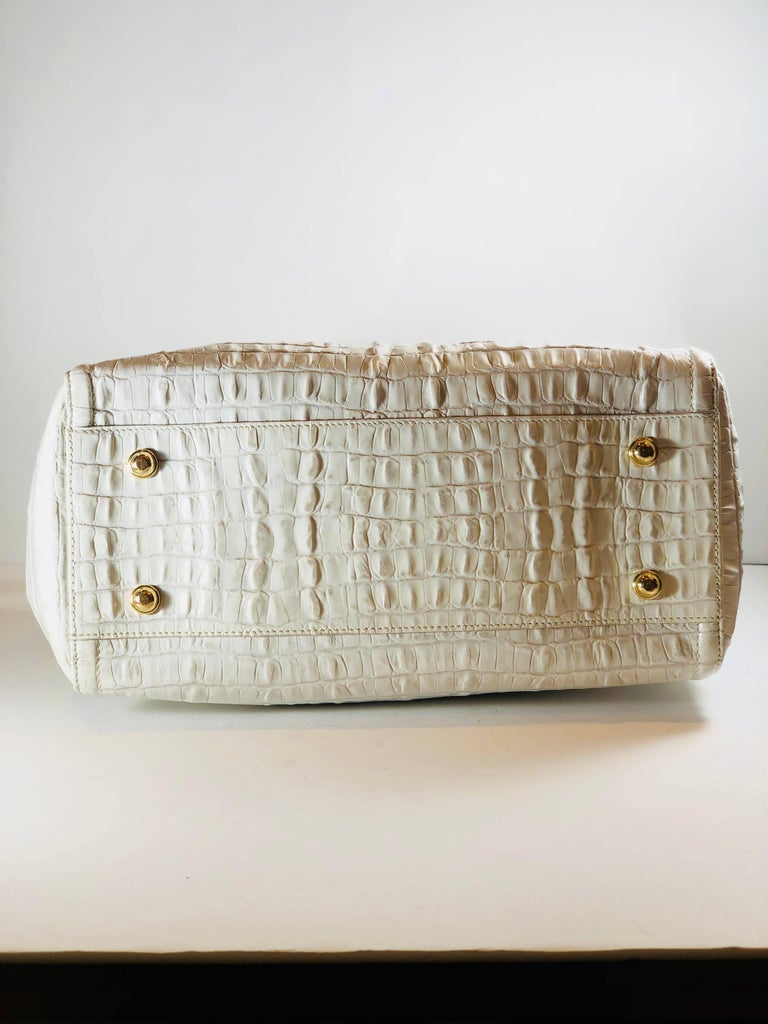 Crocodile handbag Brahmin White in Crocodile - 30212682