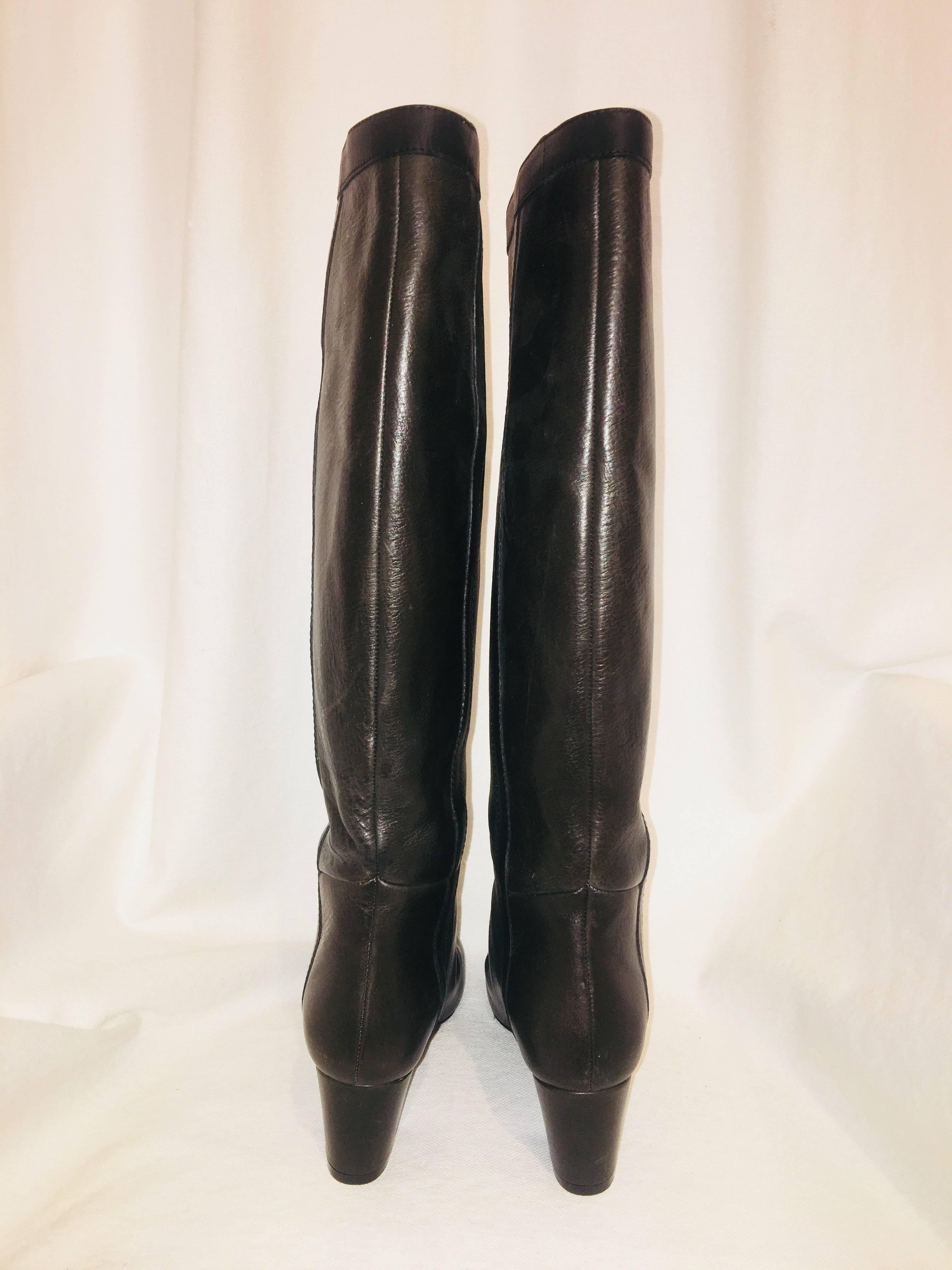 Lanvin Leather Boots In Excellent Condition In Bridgehampton, NY