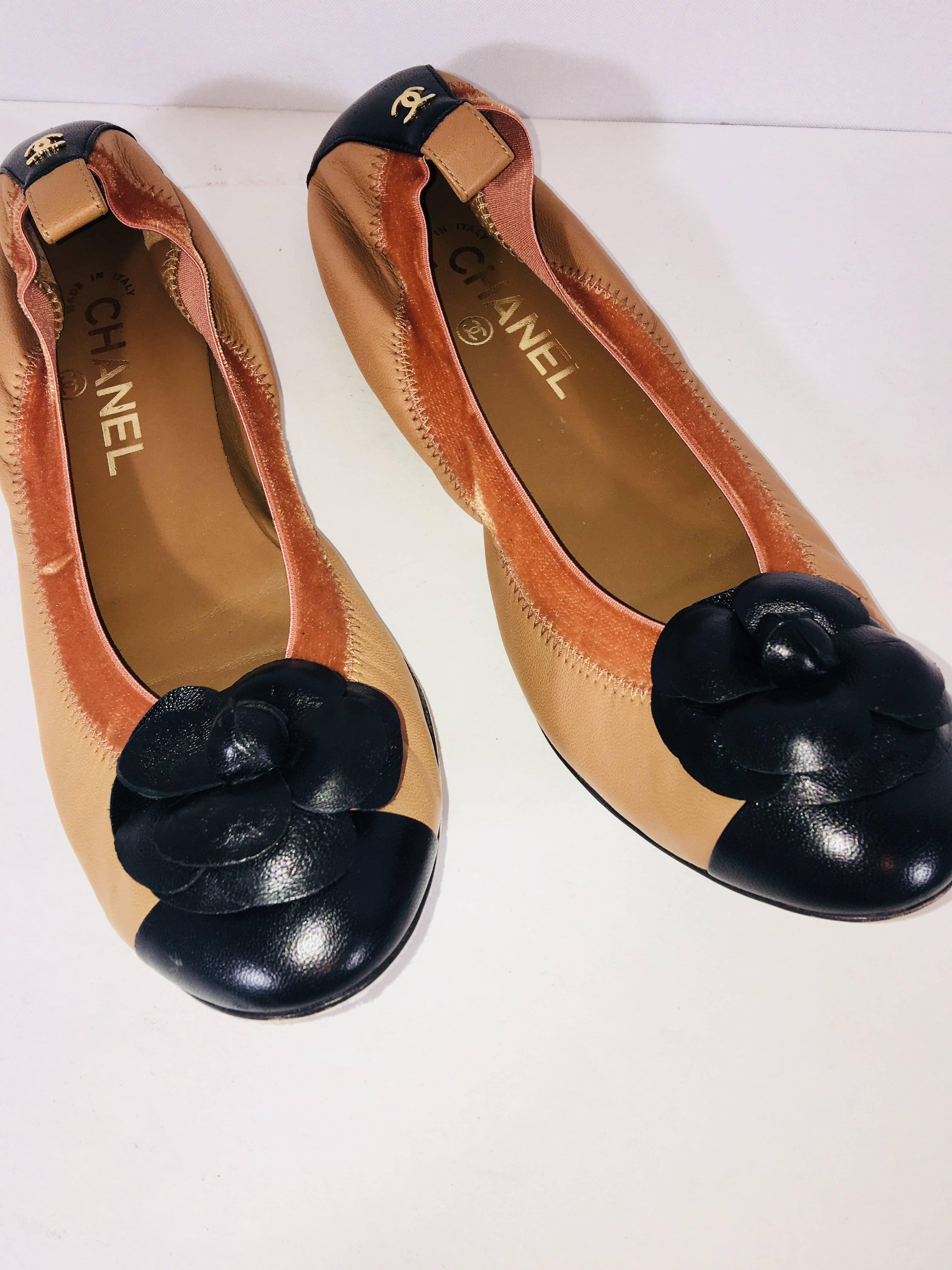 Brown Chanel Flats with Rosette