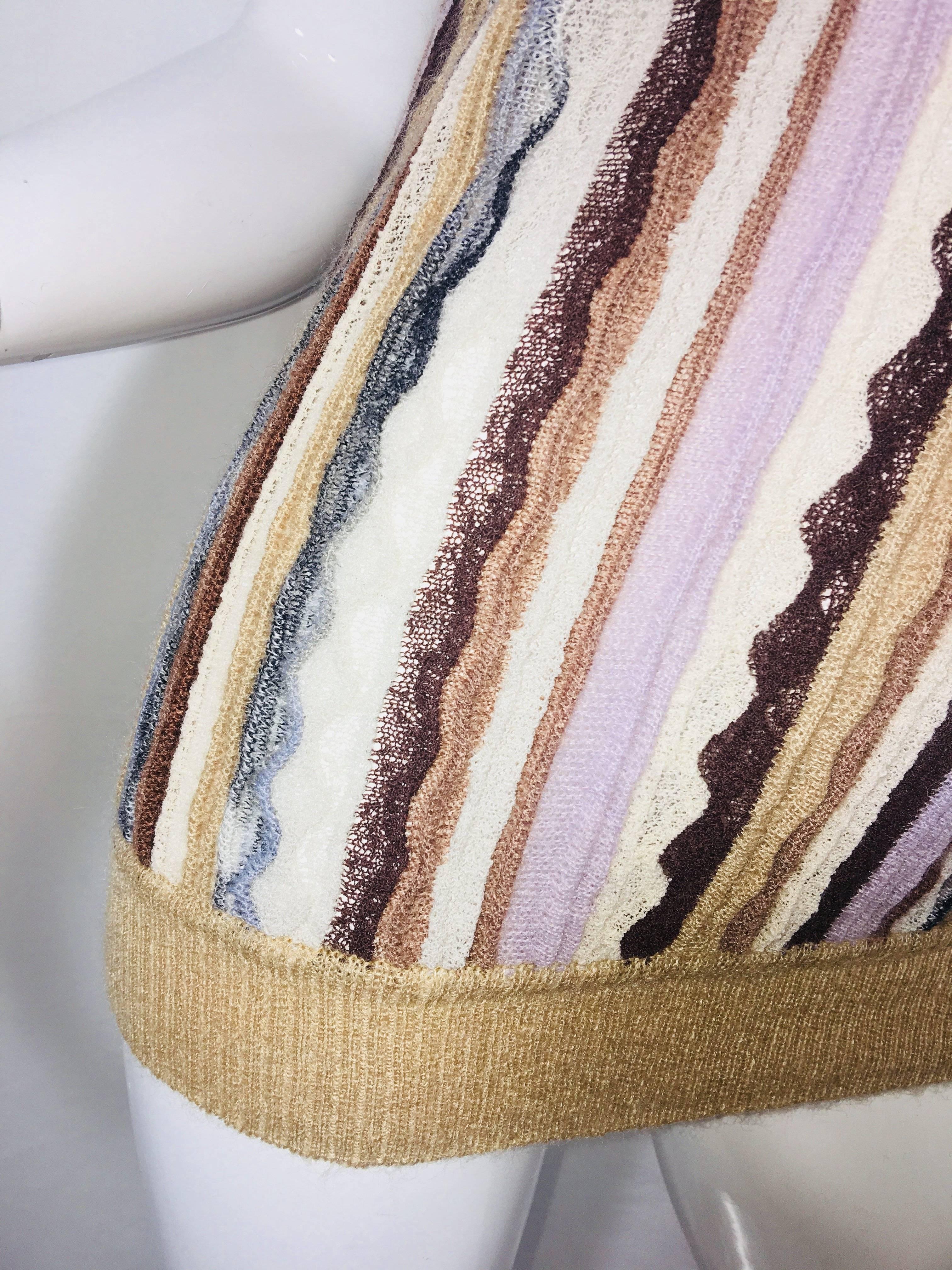 Brown Missoni Sleeveless Turtleneck