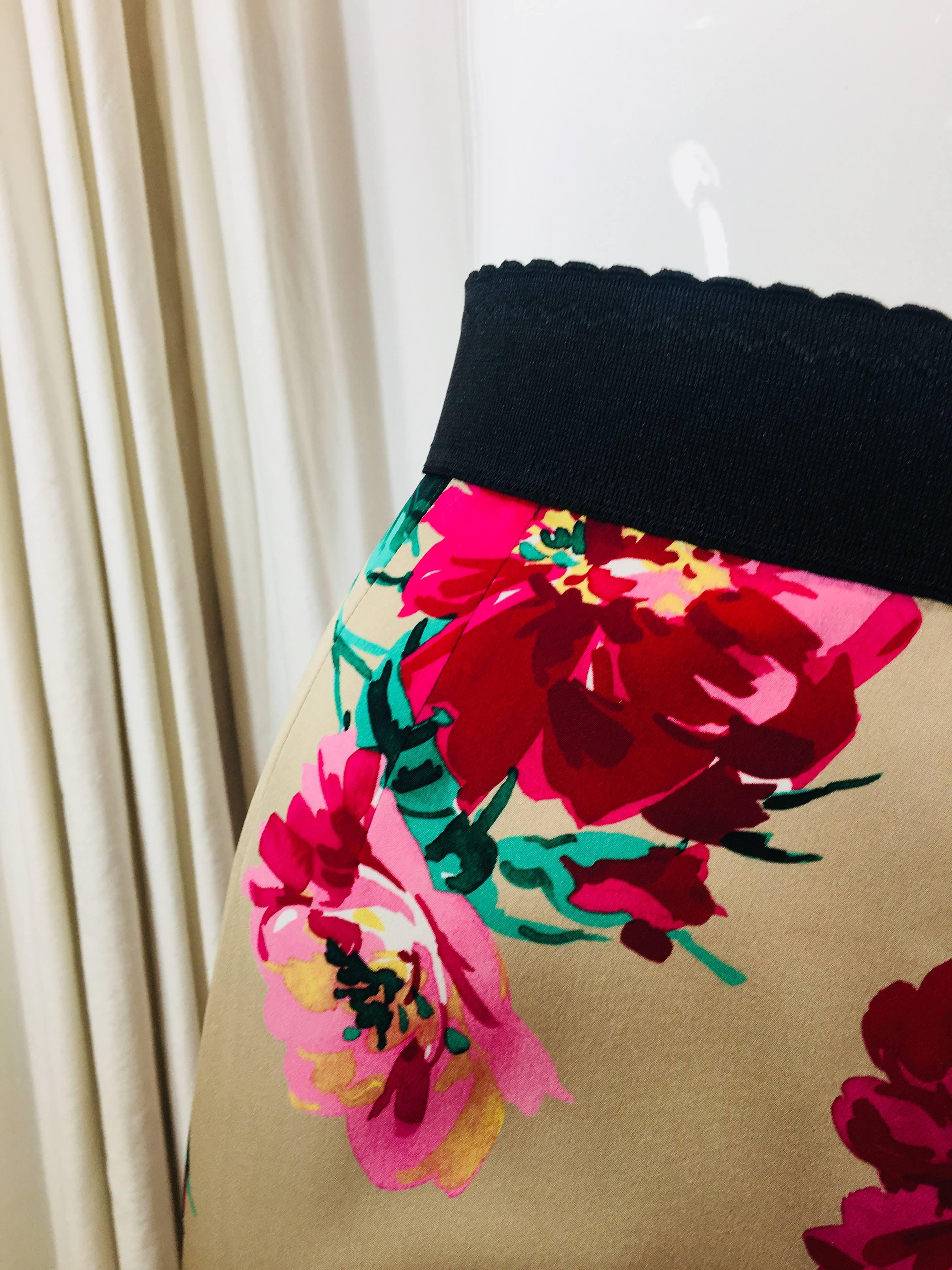 Brown Dolce & Gabbana Silk Pencil Skirt