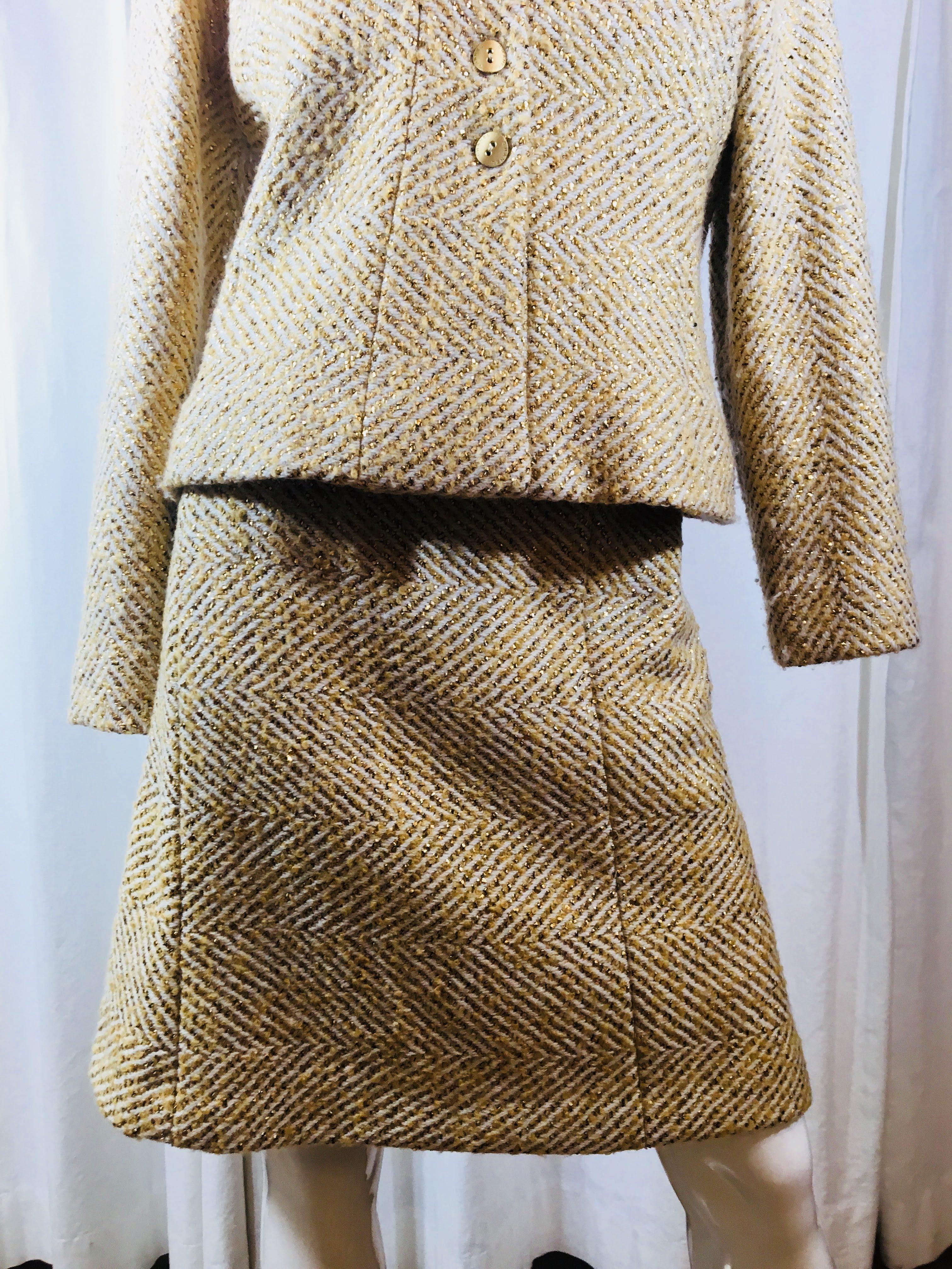 Women's Chanel Gold 2 PC Skirt Suit 